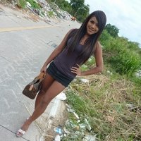 Cute ladyboy showing her dick outdoors young feminine tgirl